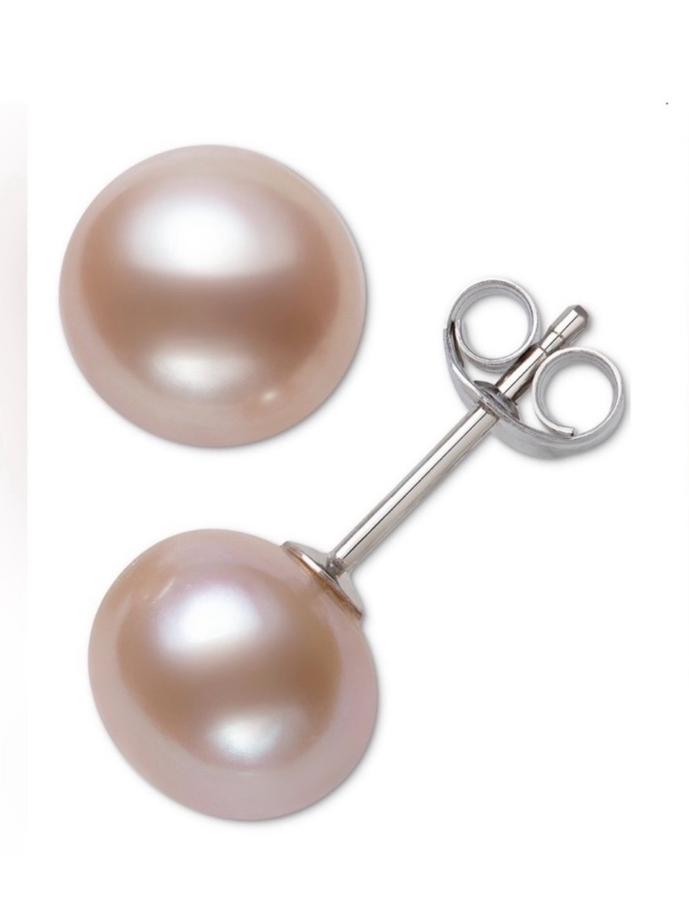 Cultured NWT Freshwater Pearl Stud Earrings - Pink with Silver Posts